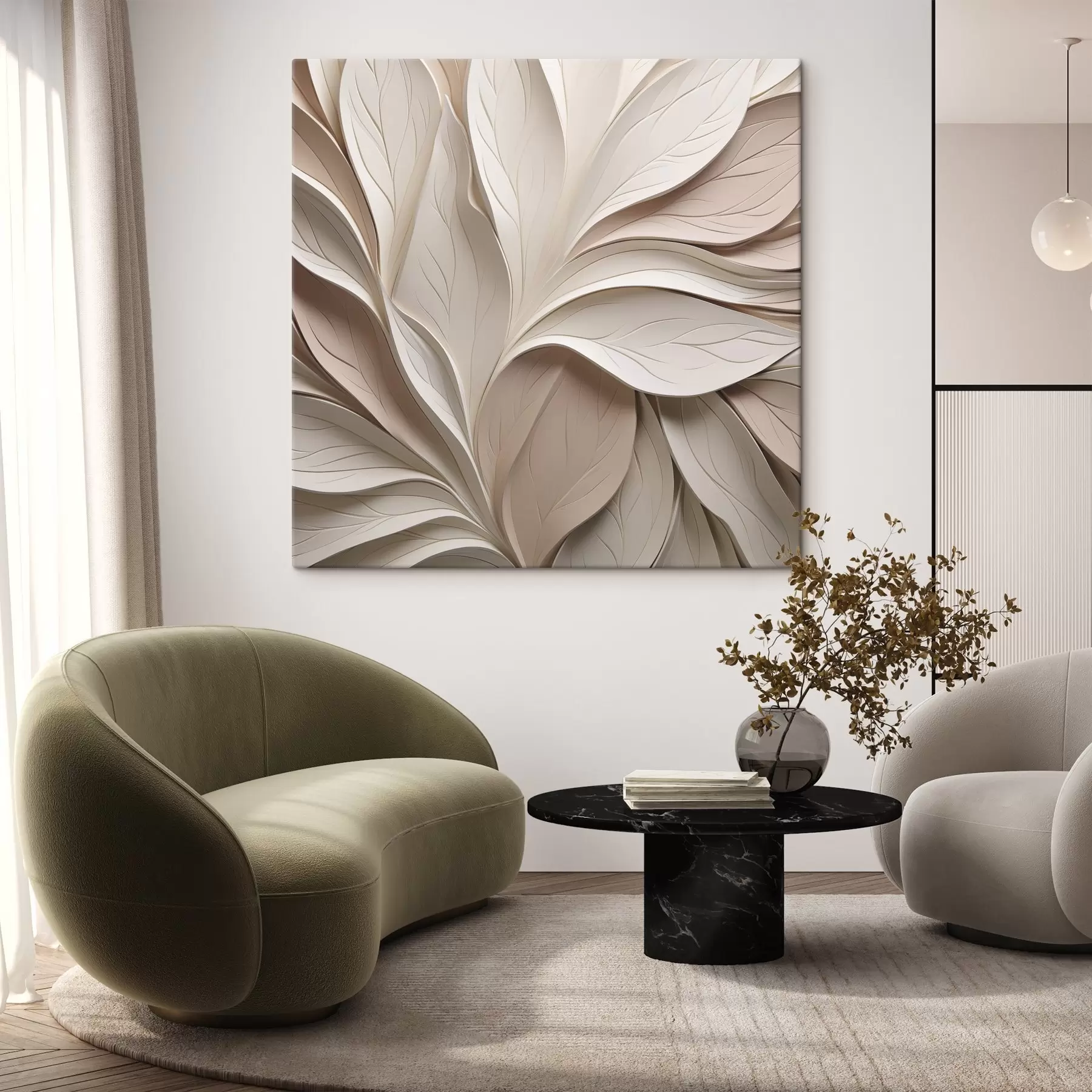 wall murals Abstract leaves, flat illustration s50260