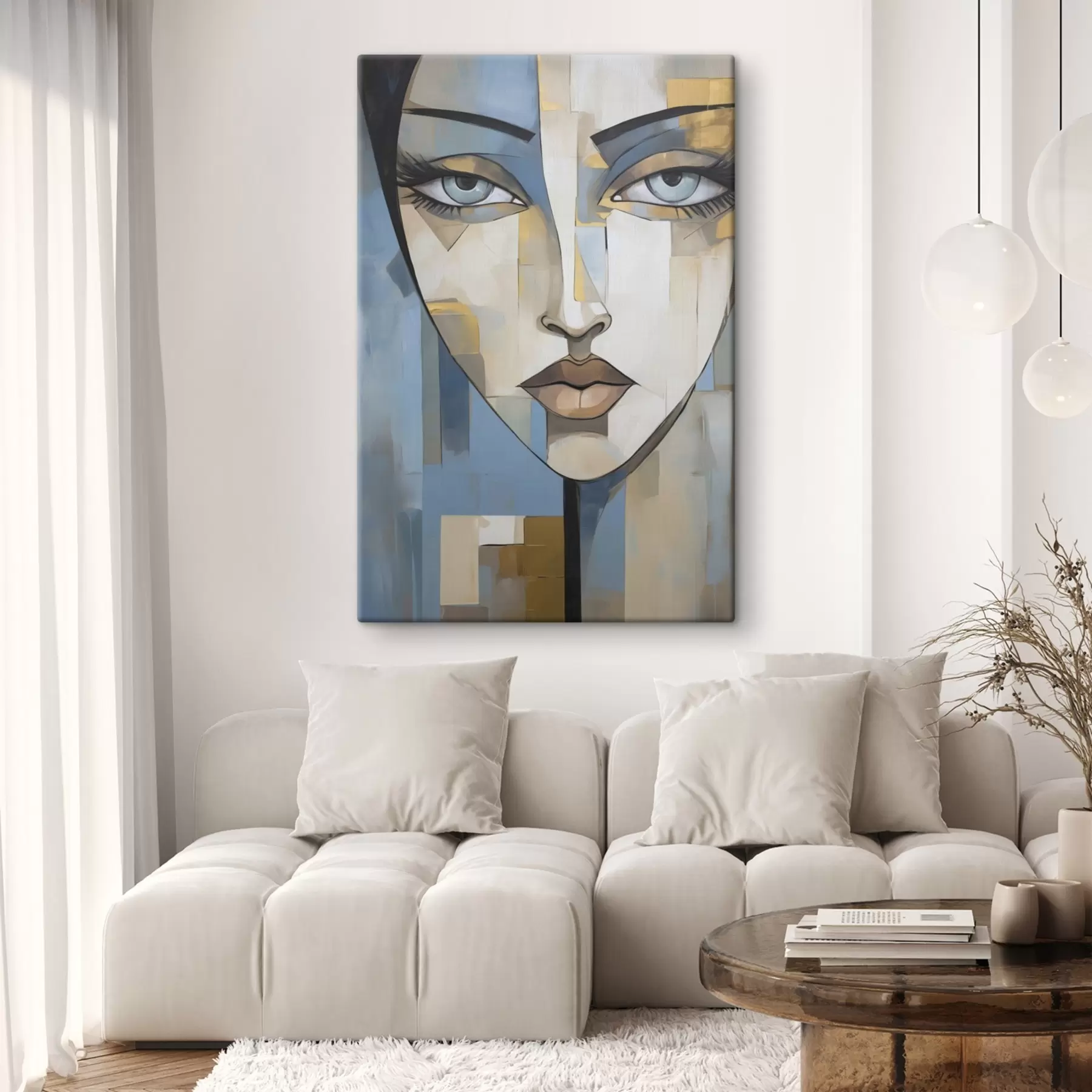 wall murals Abstract portrait, imitation of painting s50265
