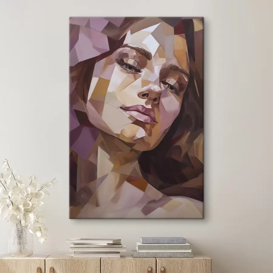 wall murals Abstract female portrait, imitation of painting s50270