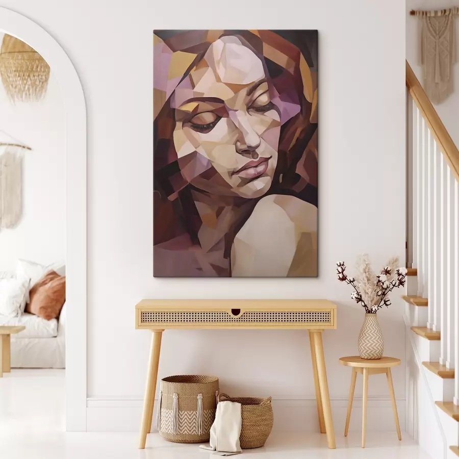 wall murals Abstract female portrait, imitation of painting s50271