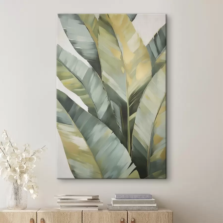 wall murals Leaves, imitation of painting s50278