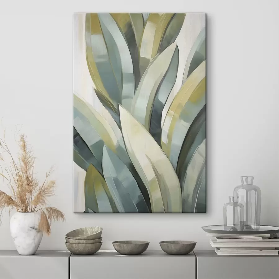 wall murals Stylized leaves, imitation of painting s50279
