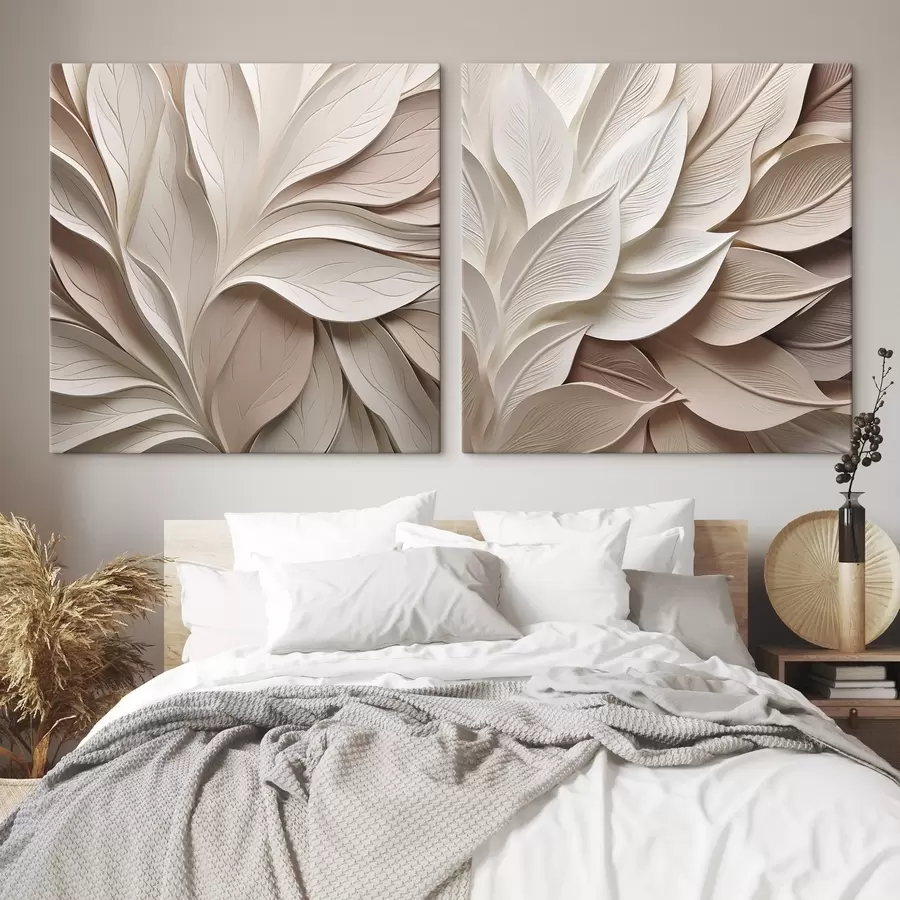 wall murals Abstract leaves, flat illustration m30857