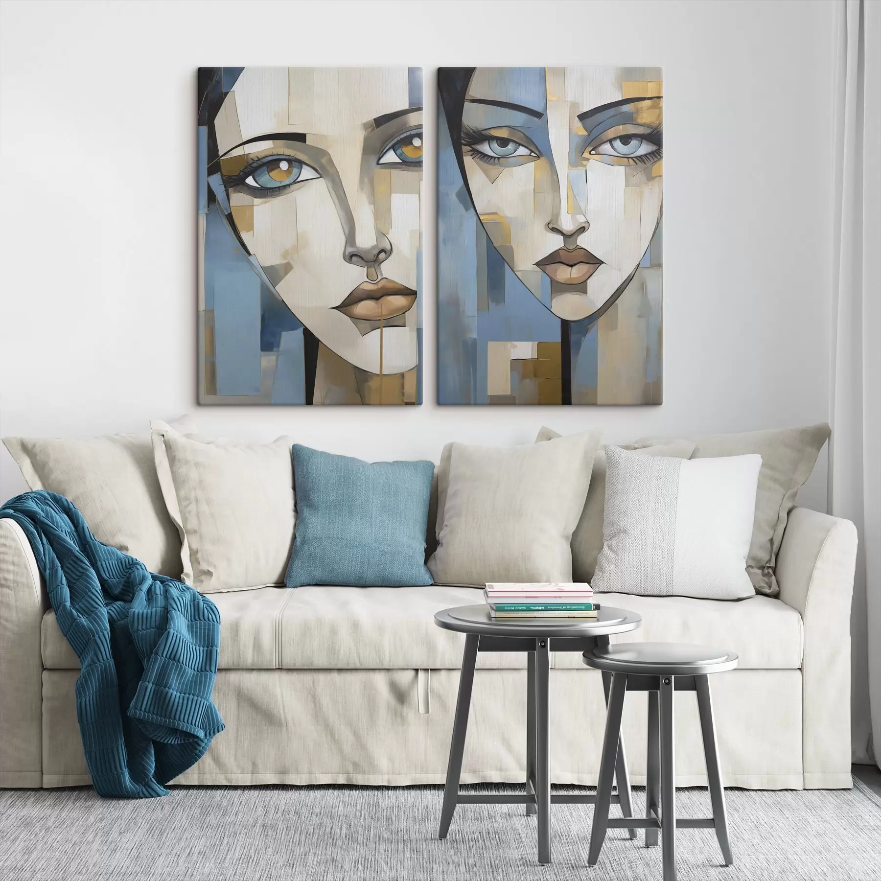 wall murals Abstract face, imitation of painting m30859