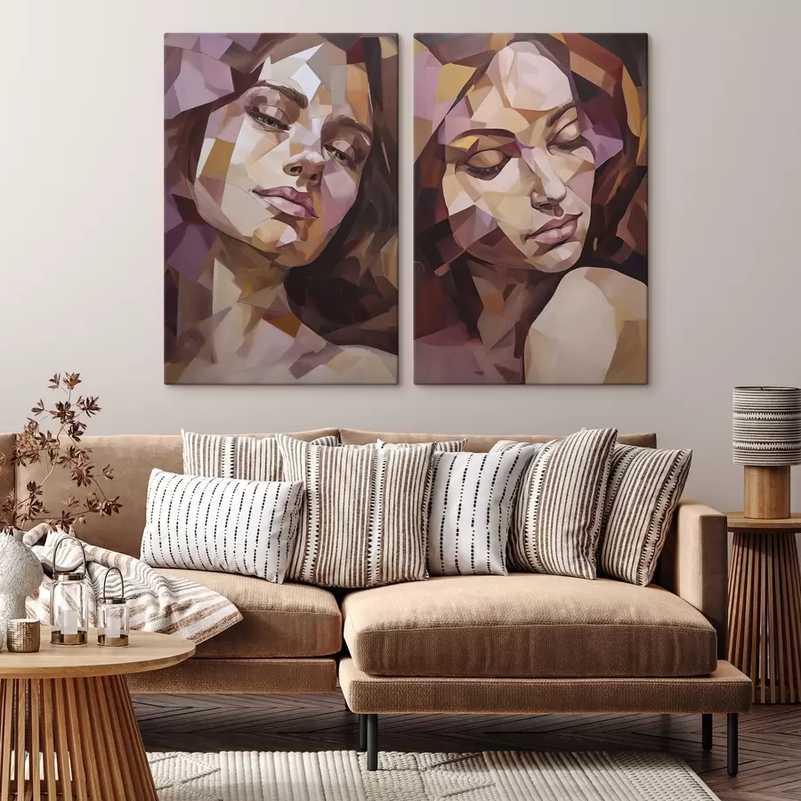 Wall Mural Photo Wallpaper Abstract female portrait, imitation of painting m30862