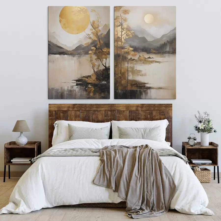 Wall Mural Photo Wallpaper Abstract landscape, imitation of painting m30863