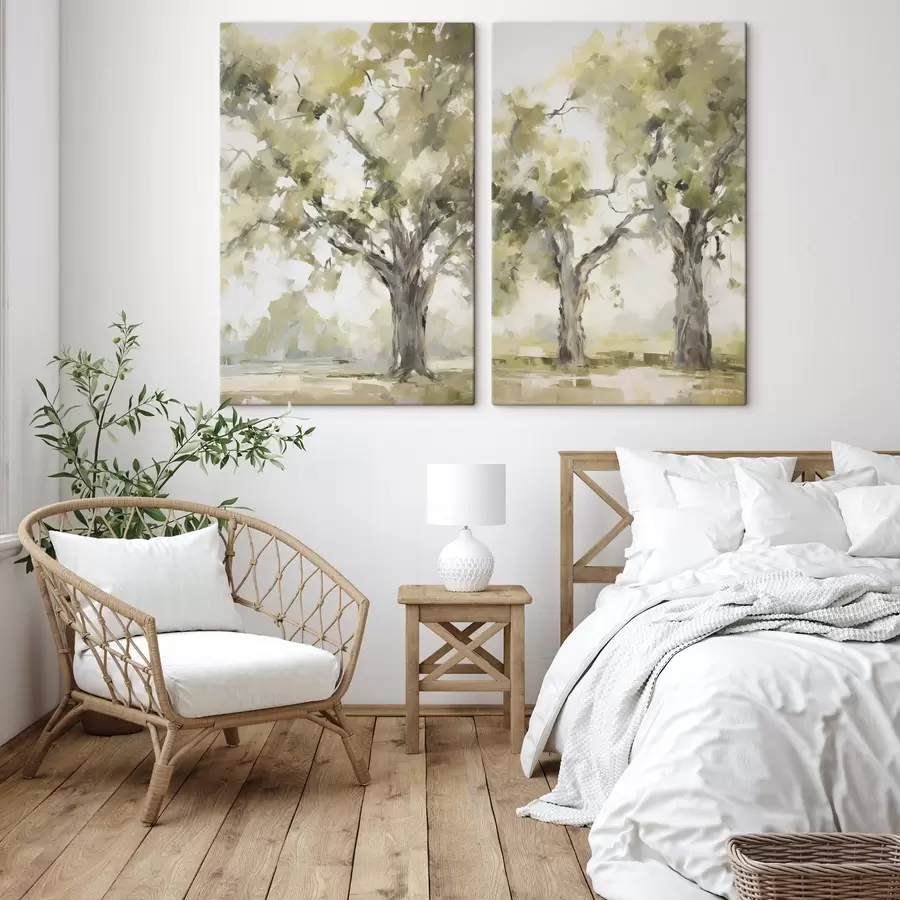 Wall Mural Photo Wallpaper Trees, imitation of painting m30864