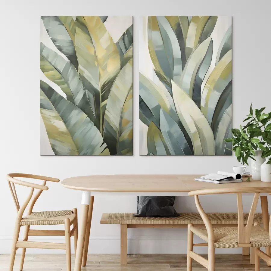 Wall Mural Photo Wallpaper Stylized leaves, imitation of painting m30866