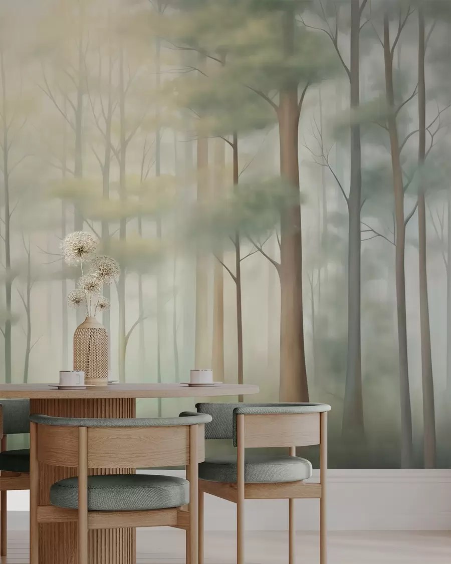 peintures murales Forêt de feuillus abstraite w05673