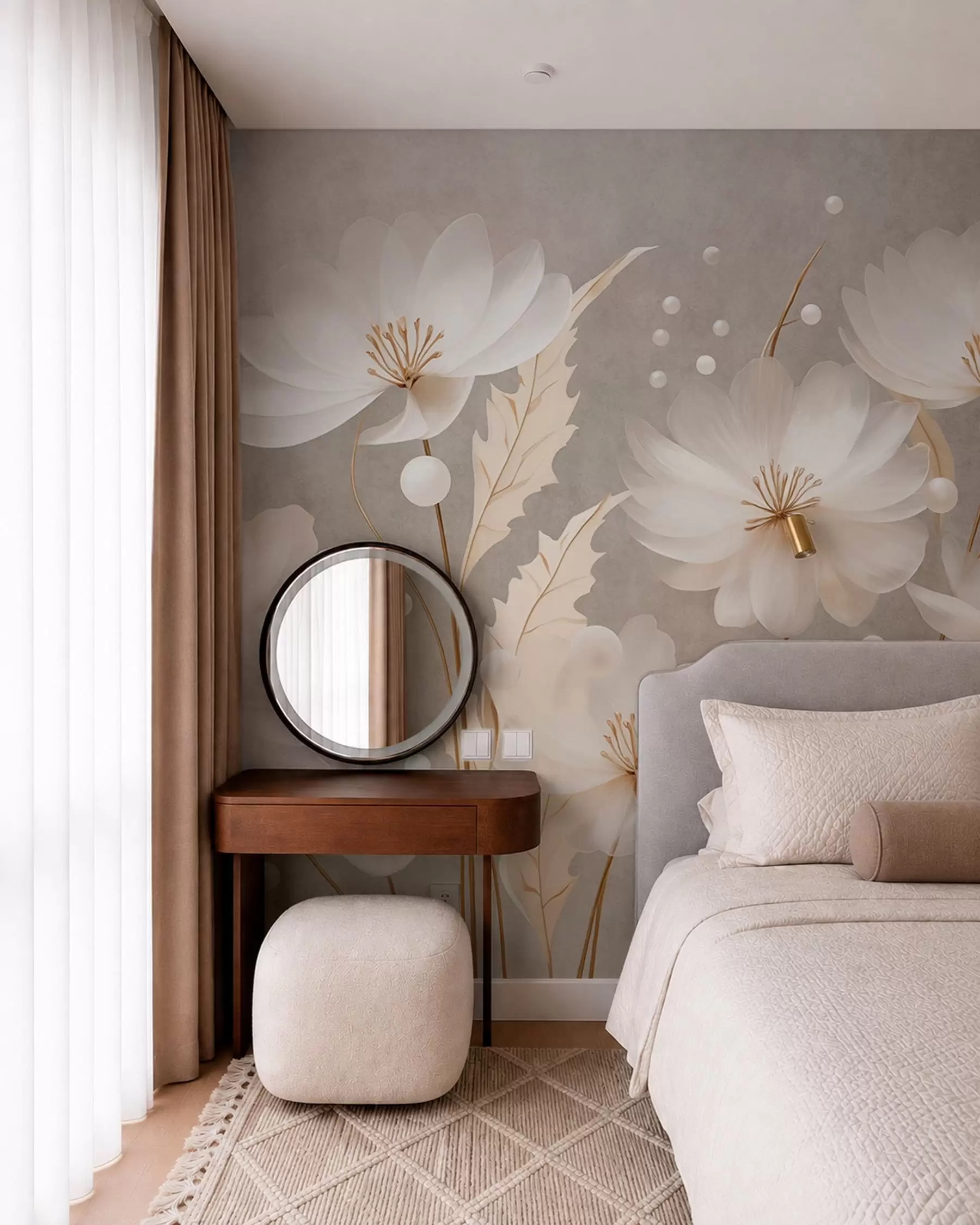 murales Danza de flores blancas w05857
