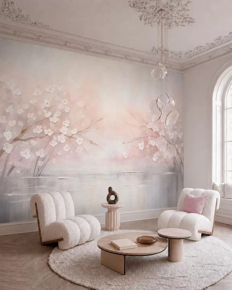 Wall Mural Photo Wallpaper Blossoms by the Water w05858