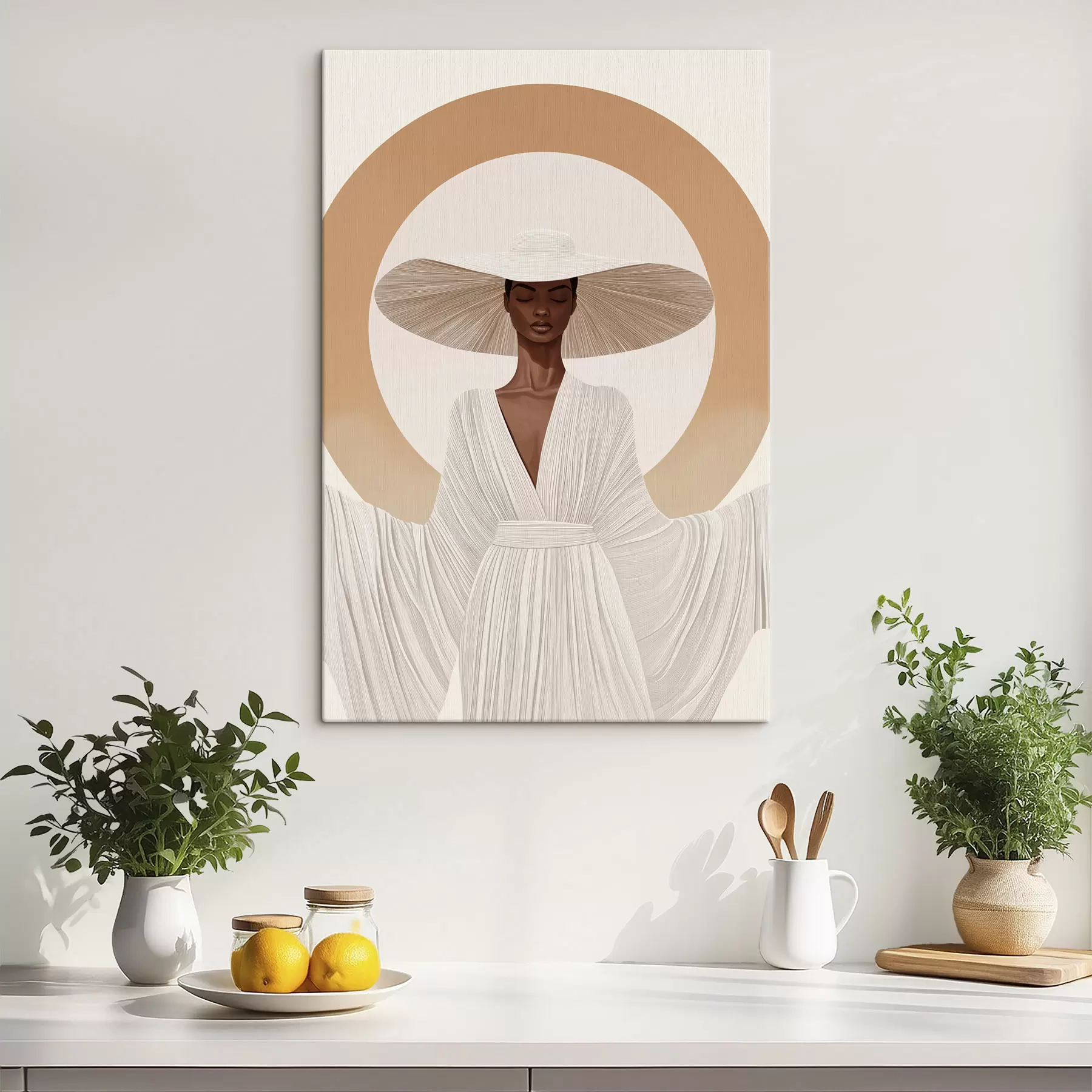 wall murals Woman in a Hat s50326