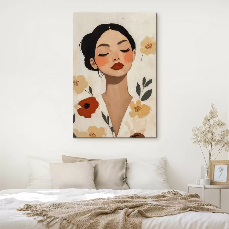 murales Una chica entre las flores s50335