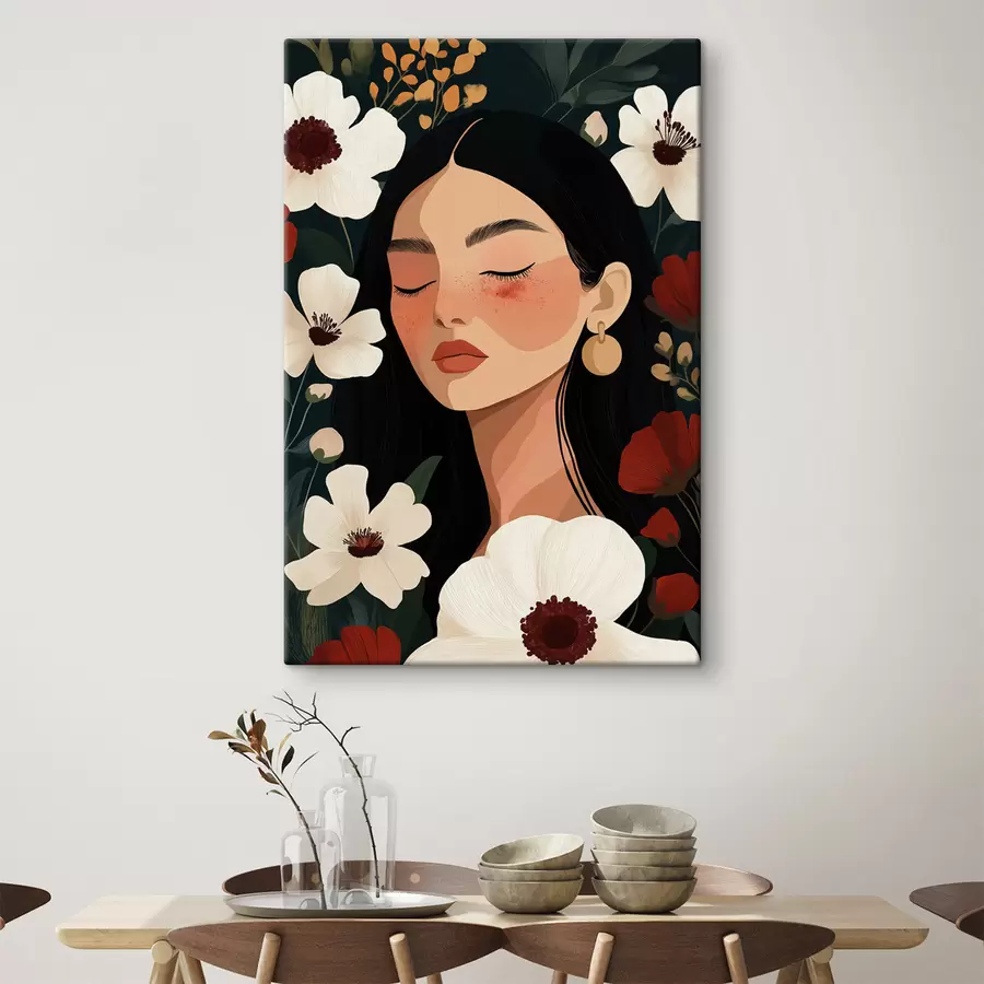 murales Una mujer entre flores s50339