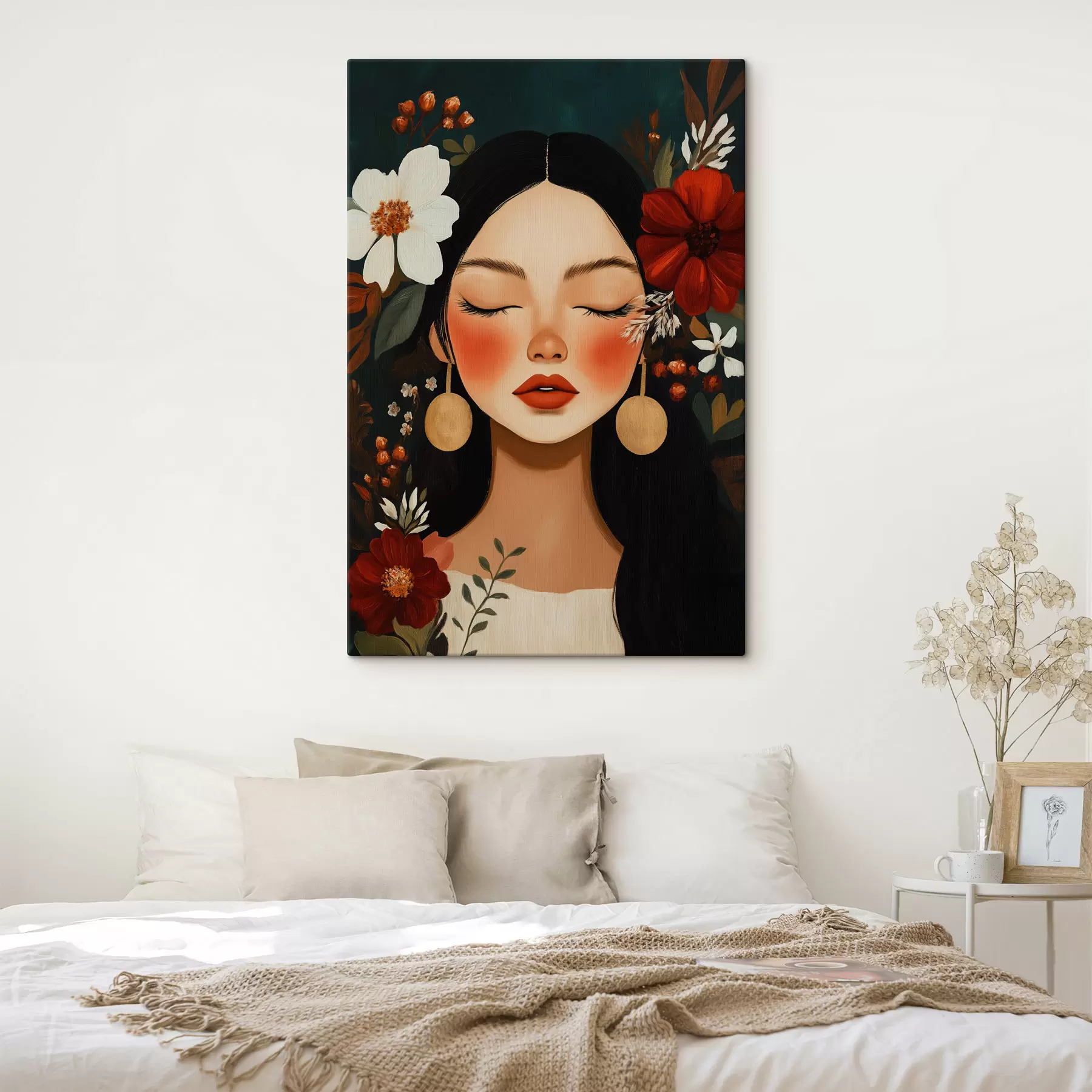 murales Una mujer entre flores s50340