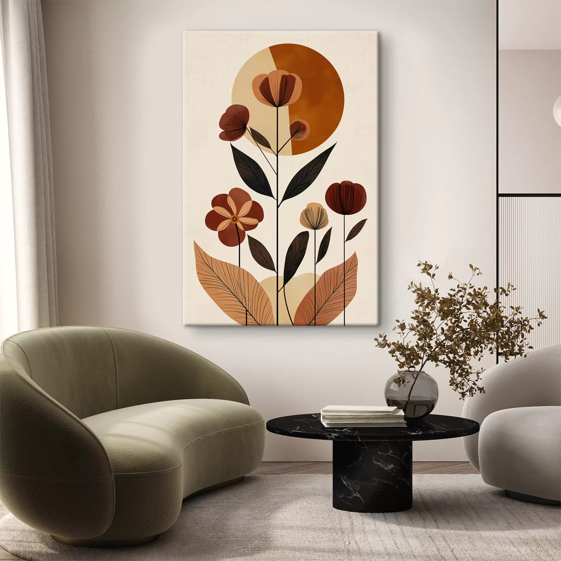 murales Flores abstractas s50342