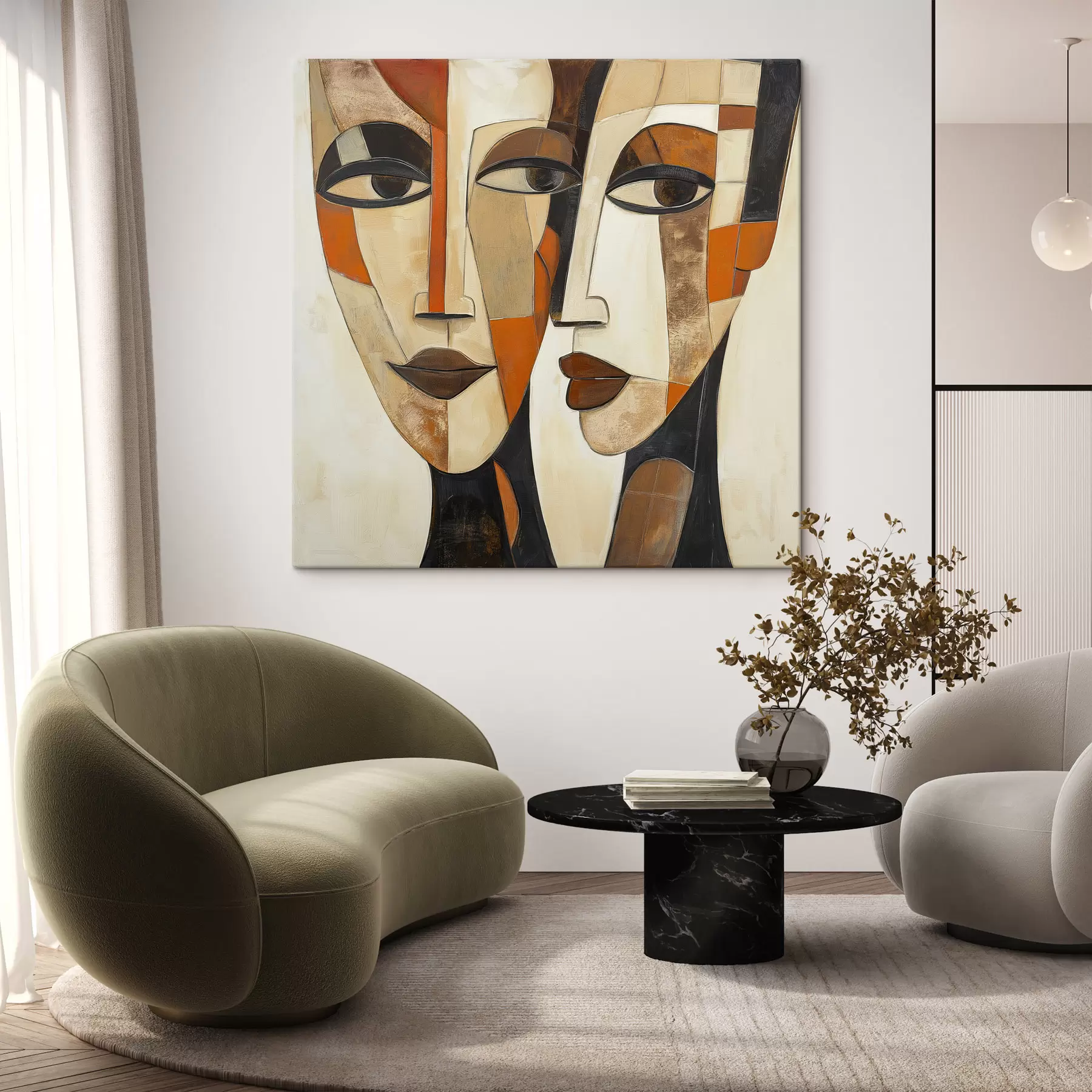 wall murals Geometric Faces s50351