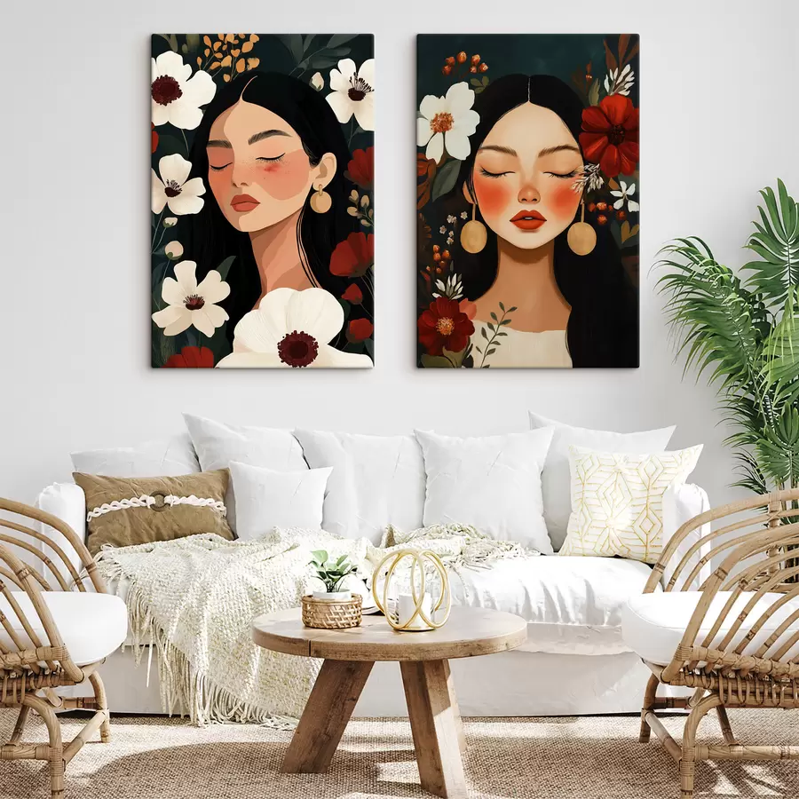 Wall Mural Photo Wallpaper Girls with Flowers m30883