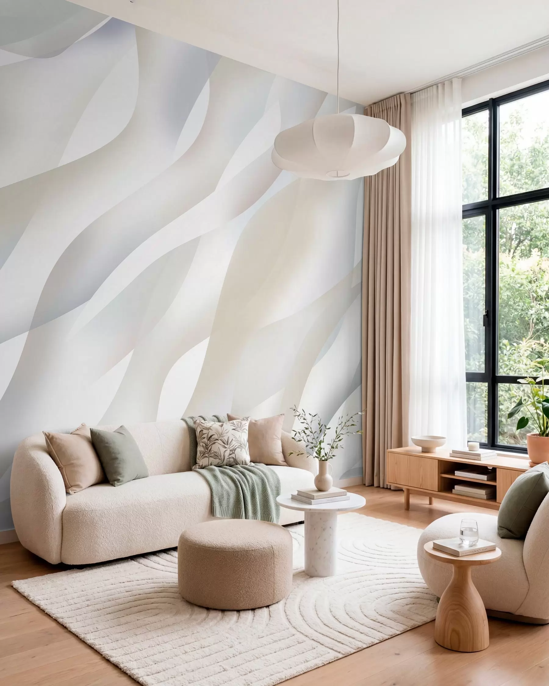 Wall Mural Photo Wallpaper Ivory Waves w05758