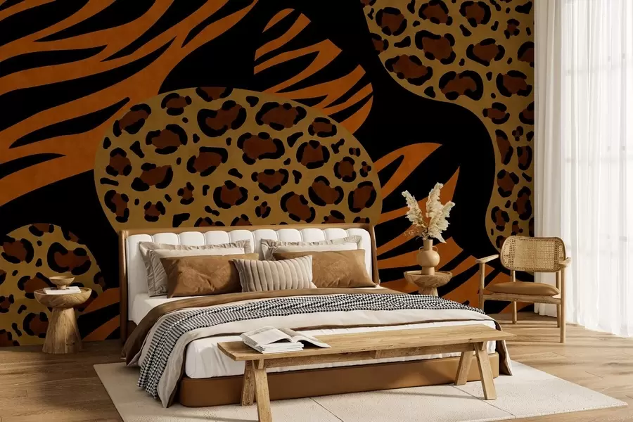 wall murals Wild animal-inspired leopard and tiger patterns w05759
