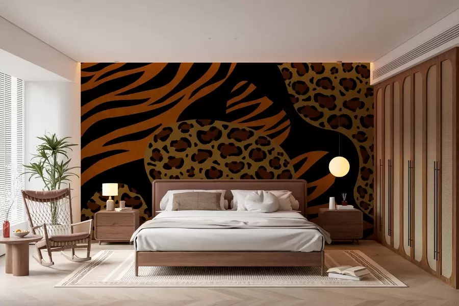 peintures murales Motifs léopard et tigre inspirés des animaux sauvages w05759