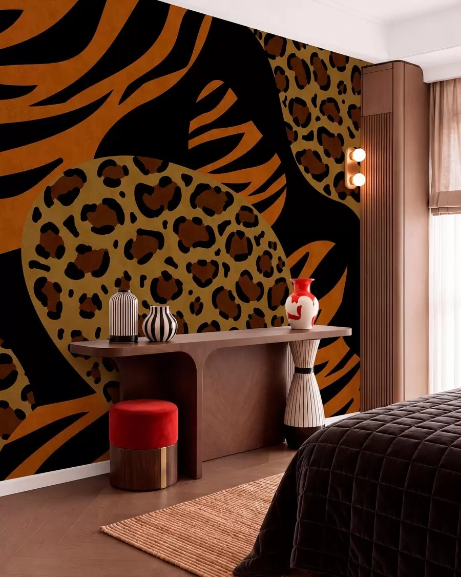 Wall Mural Photo Wallpaper Wild animal-inspired leopard and tiger patterns w05759