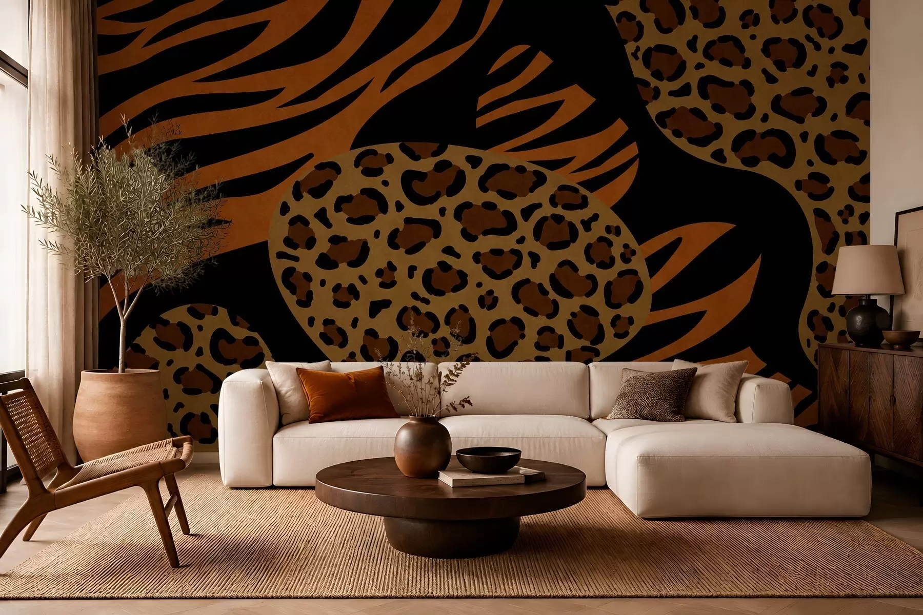 Wall Mural Photo Wallpaper Wild animal-inspired leopard and tiger patterns w05759