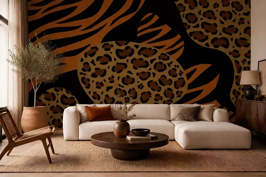 Wall Mural Photo Wallpaper Wild animal-inspired leopard and tiger patterns w05759
