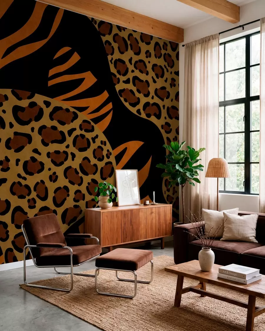 wall murals Wild animal-inspired leopard and tiger patterns w05759