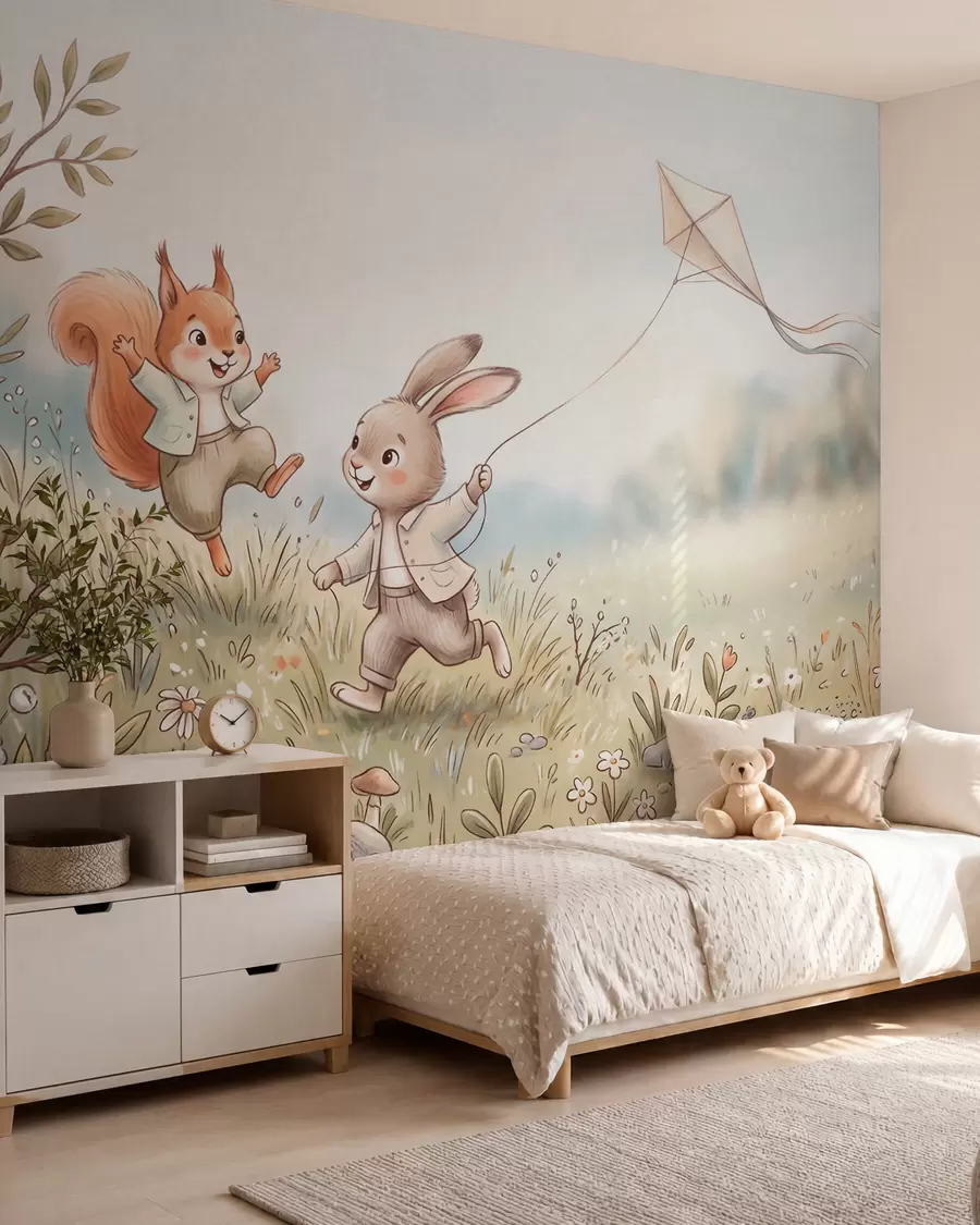 Wall Mural Photo Wallpaper Bunny and a Kite w10007