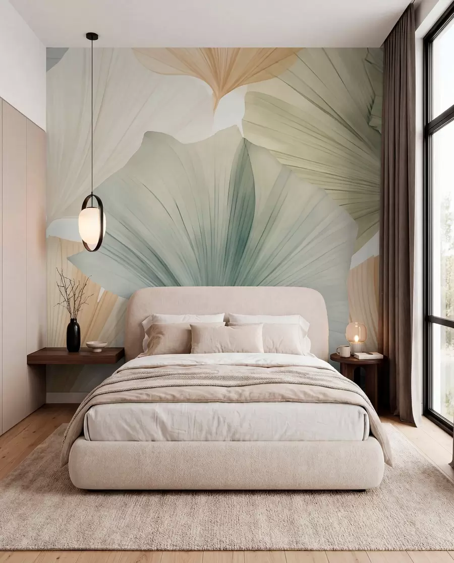Wall Mural Photo Wallpaper Round ginkgo leaf w05772