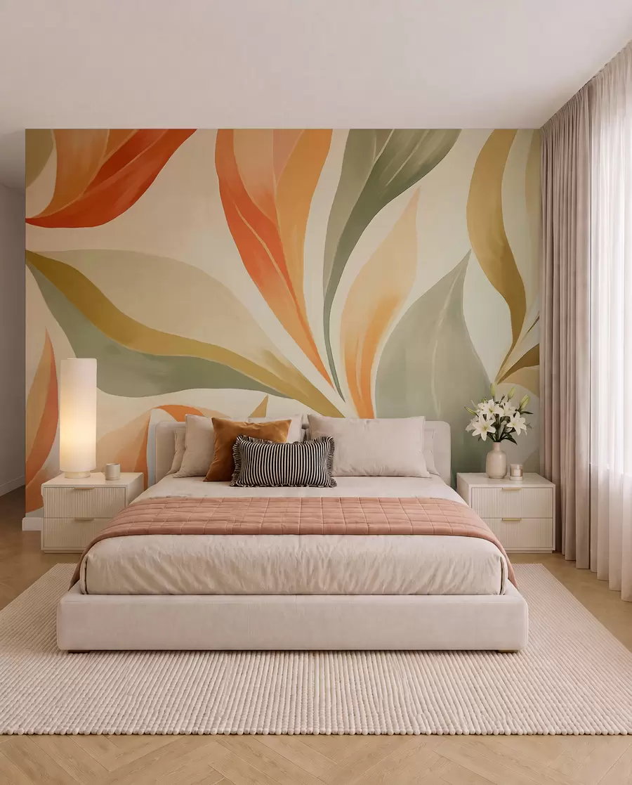 peintures murales Feuilles pointues w05839