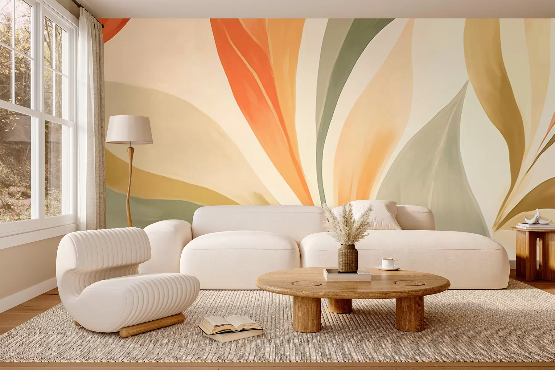 wall murals Pointed leaves w05839