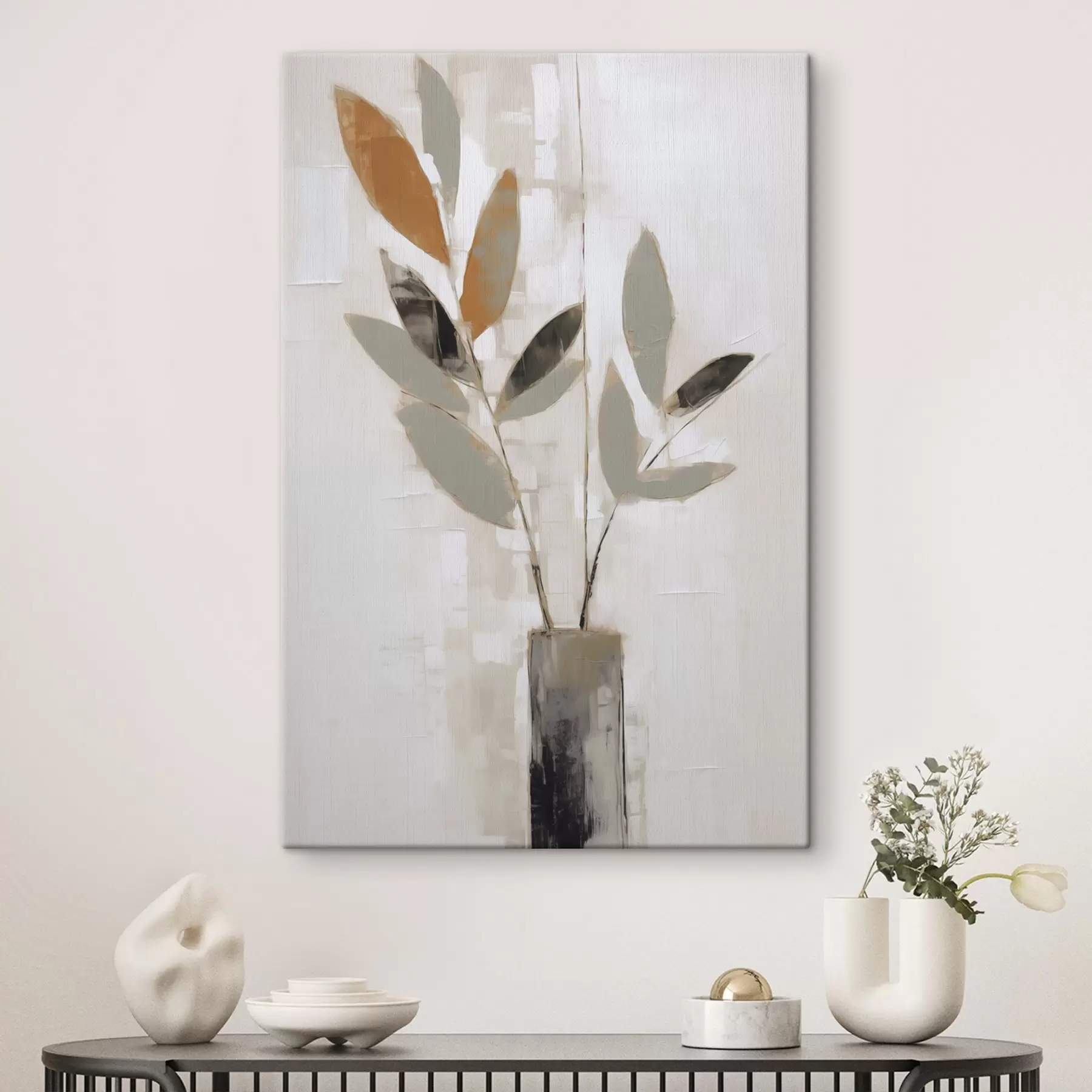 wall murals Abstract twigs in a vase, imitation of painting s50373