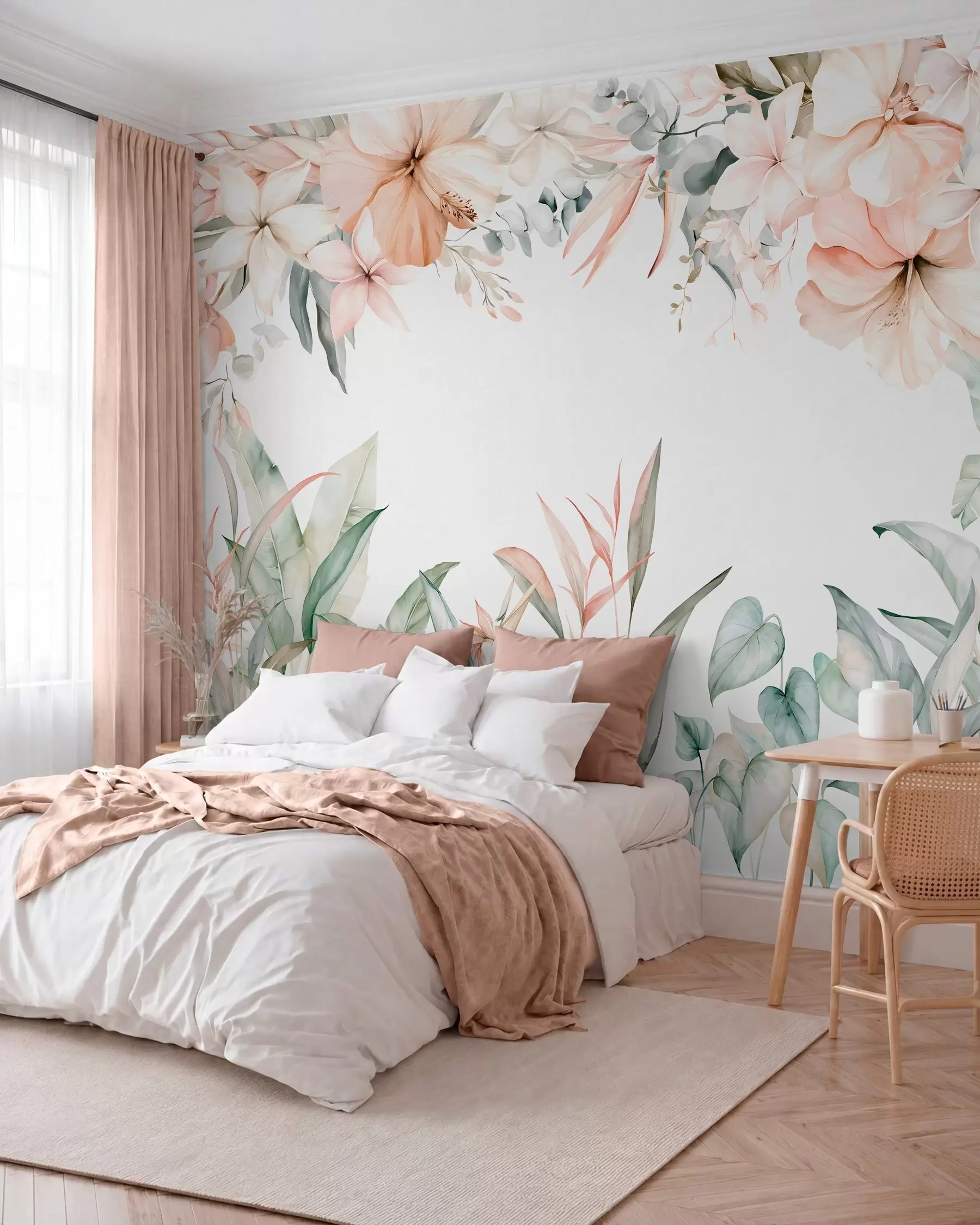 Wall Mural Photo Wallpaper Blush Tropical Garden w05870