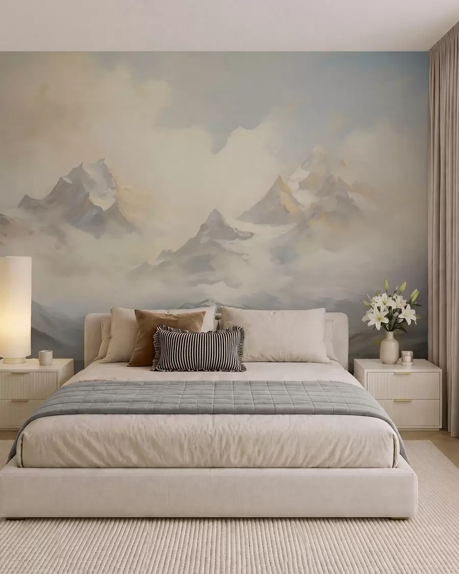 murales Paisaje de montaña imitación de pintura w05873