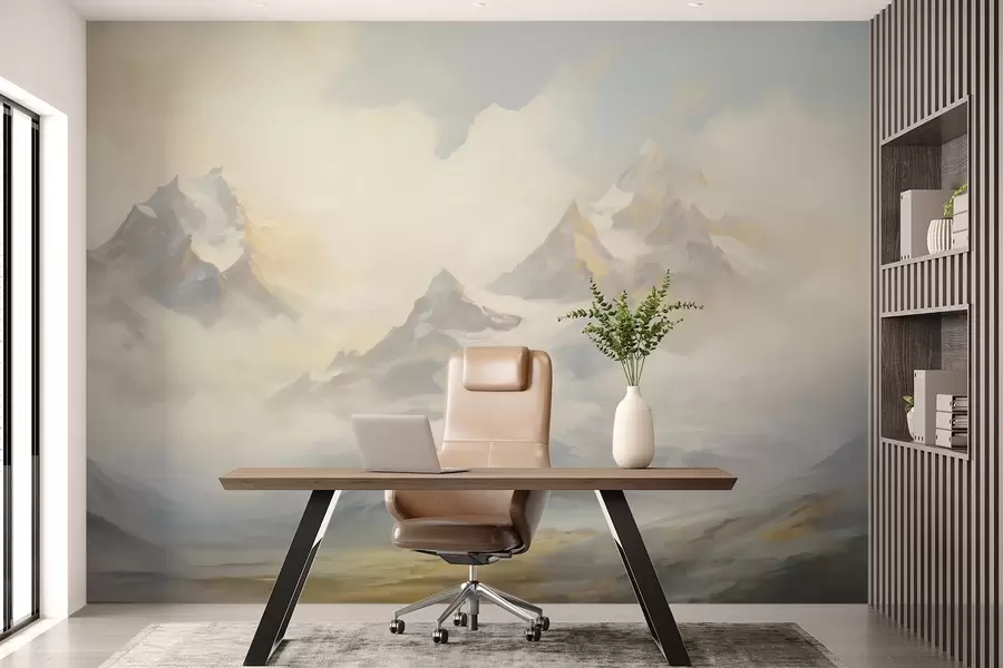 murales Paisaje de montaña imitación de pintura w05873