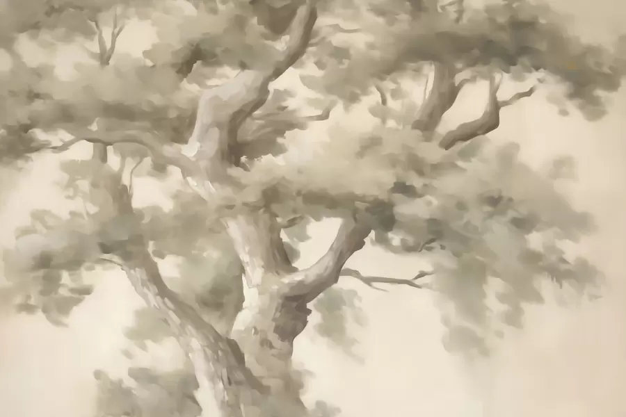 murales Árbol abstracto, imitación de una pintura w05875