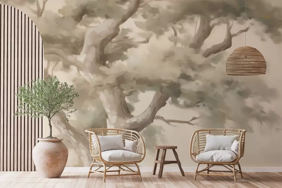 peintures murales Arbre abstrait, imitation d'une peinture w05875