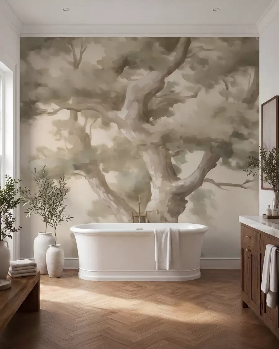 wall murals Abstract tree, imitation of painting w05875