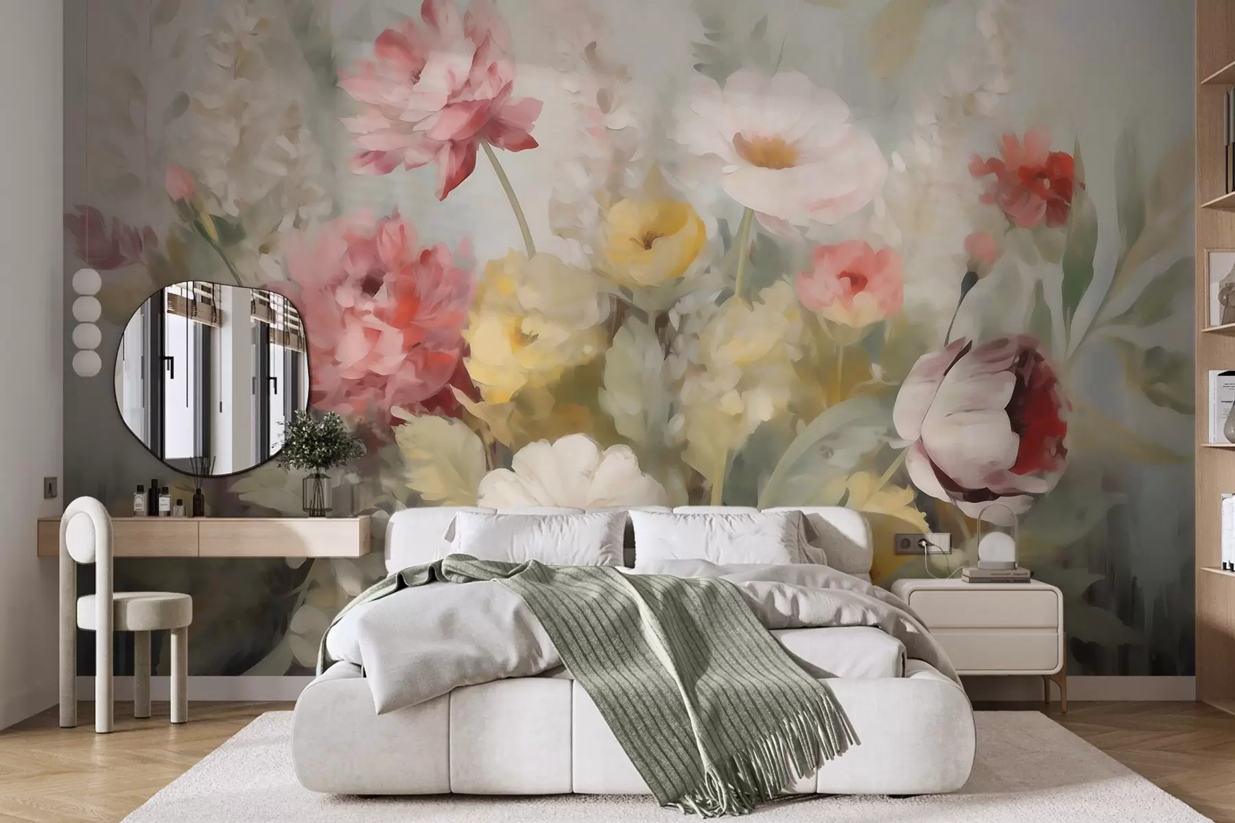 Wall Mural Photo Wallpaper Abstract flowers, imitation of painting w05877