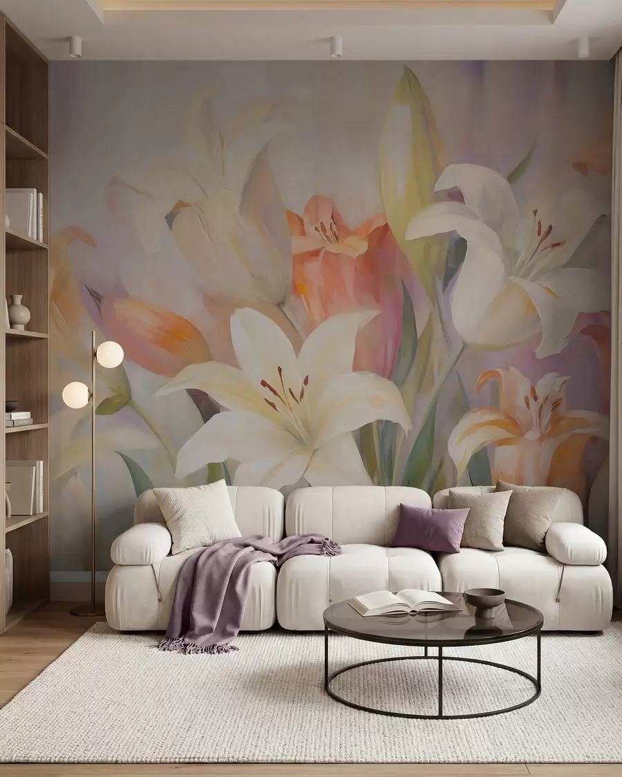 murales Lirios abstractos, imitación de un cuadro w05878