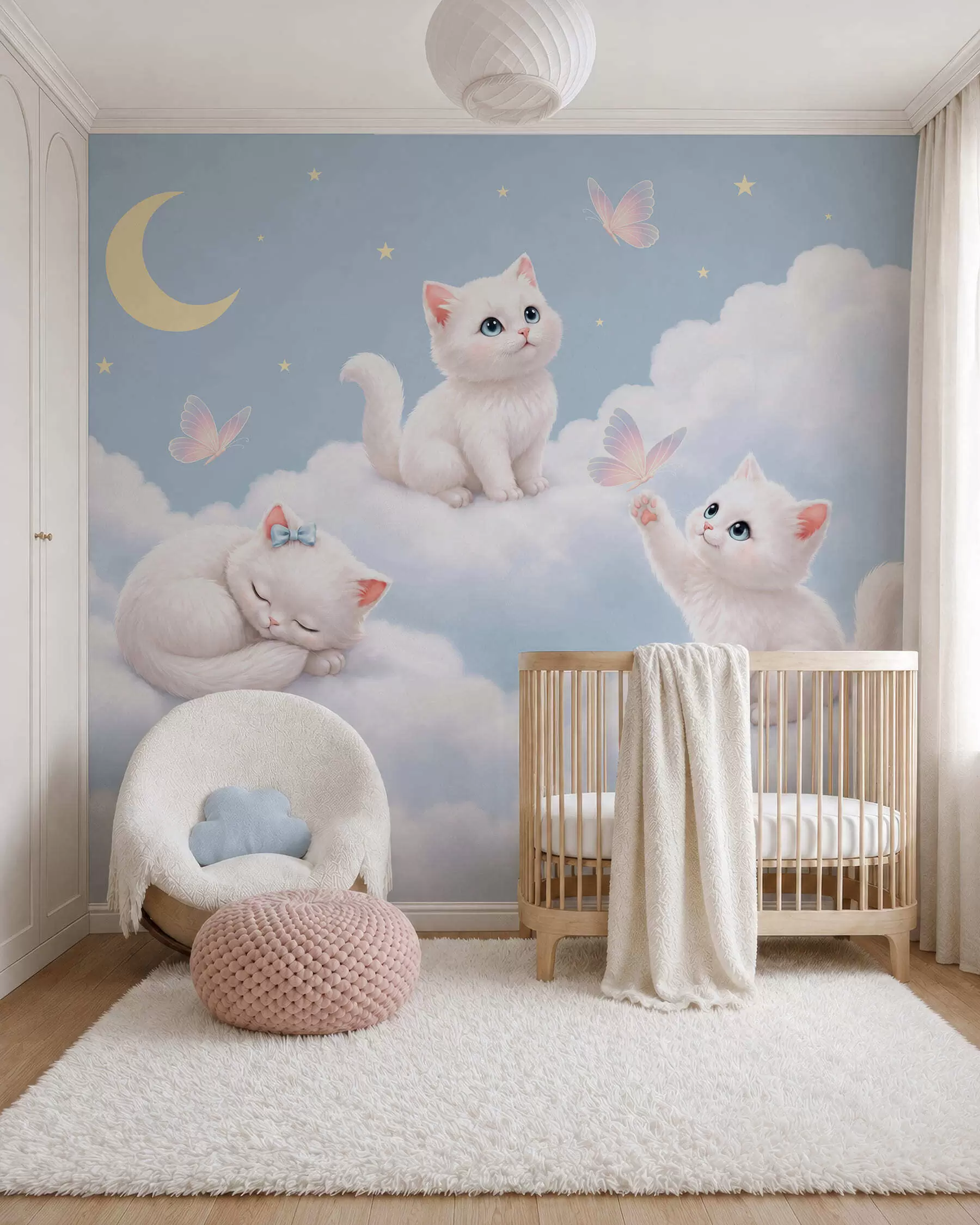 Wall Mural Photo Wallpaper Kittens in the Clouds w05841