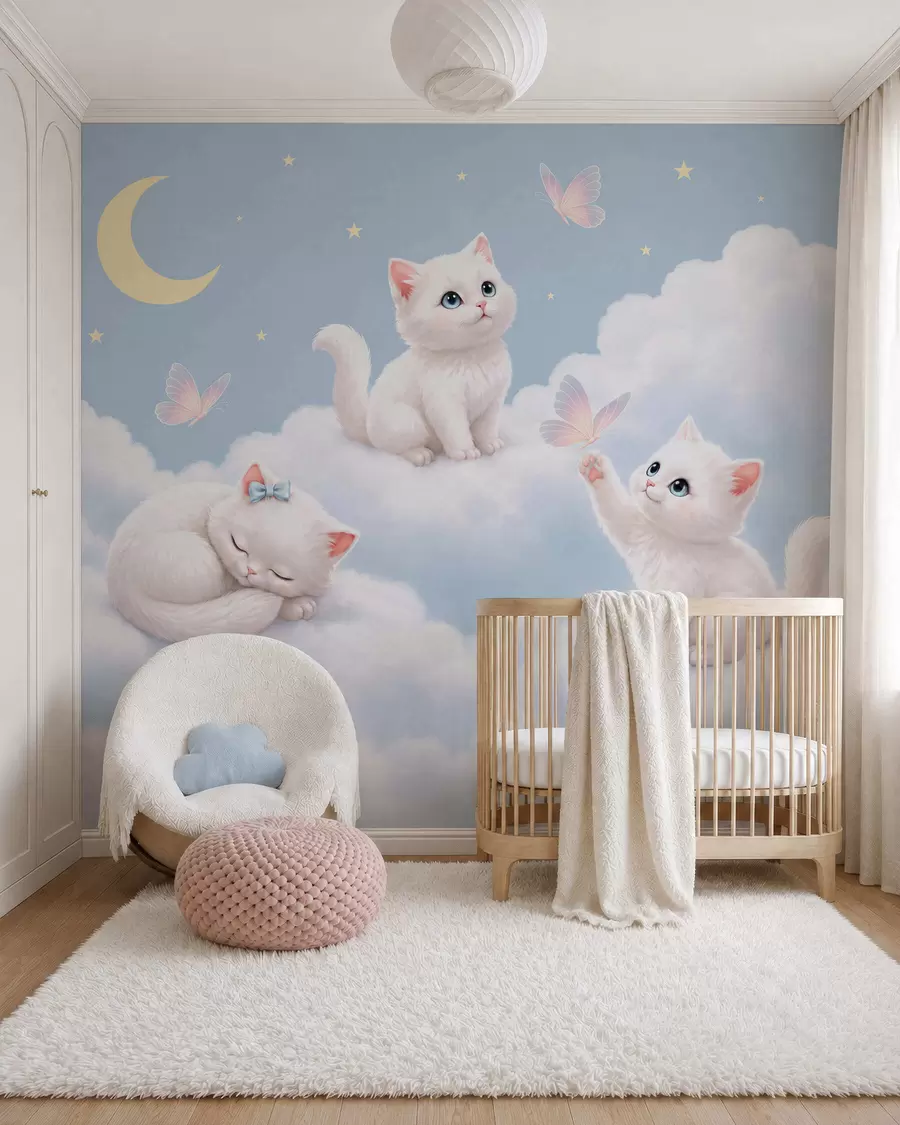 murales Gatitos entre nubes w05841
