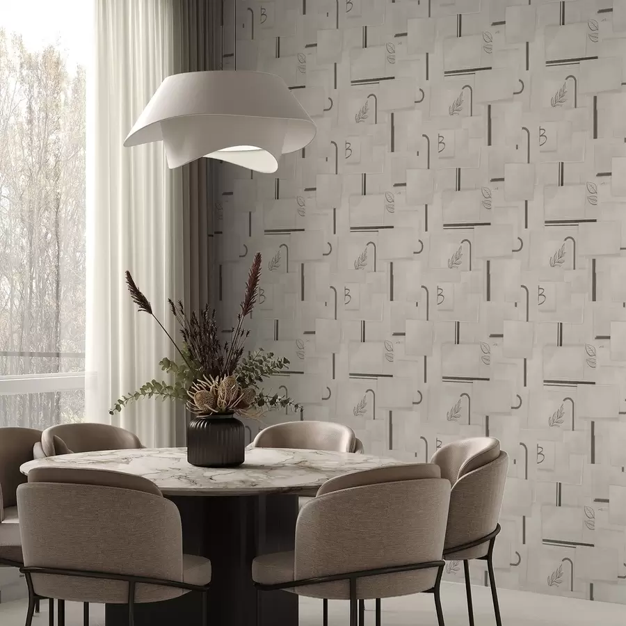 peintures murales Composition abstraite composée de rectangles et de branches a01254