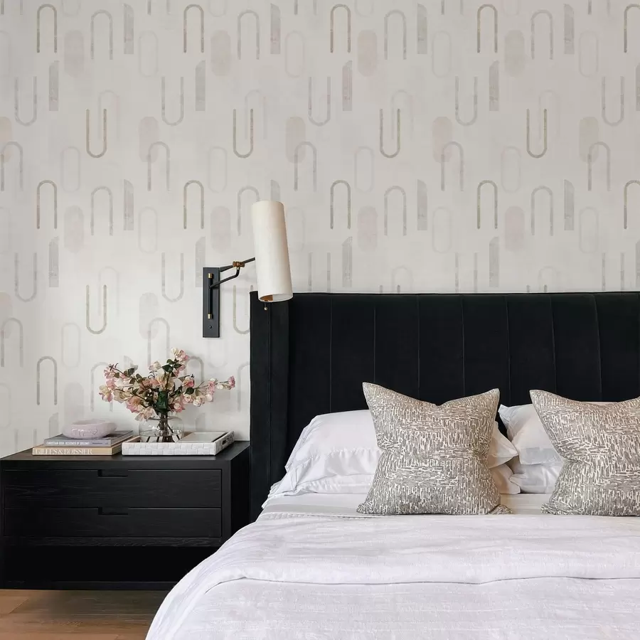 peintures murales Motif géométrique clair avec des arcs beiges a01256