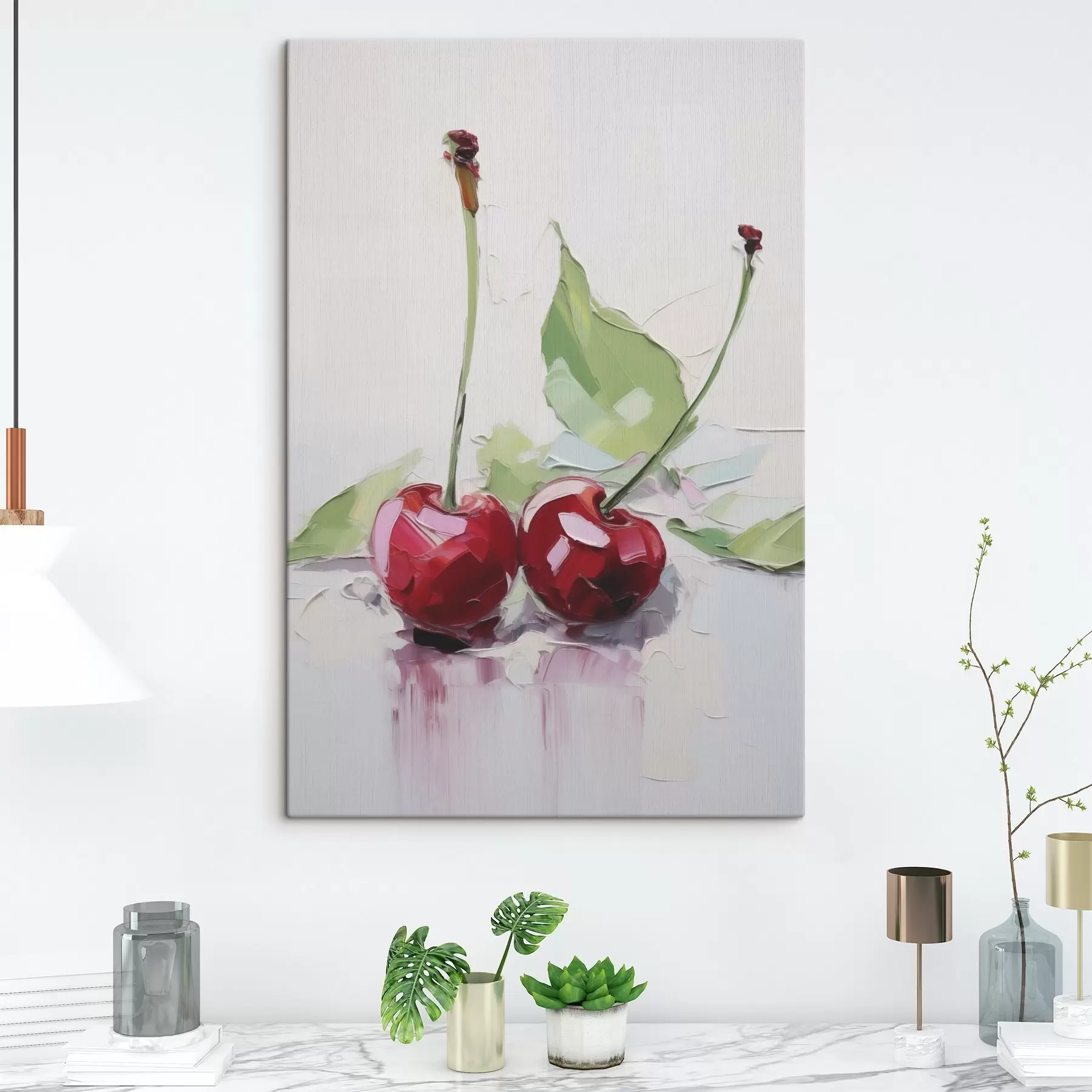 wall murals Cherries, imitation painting s50414
