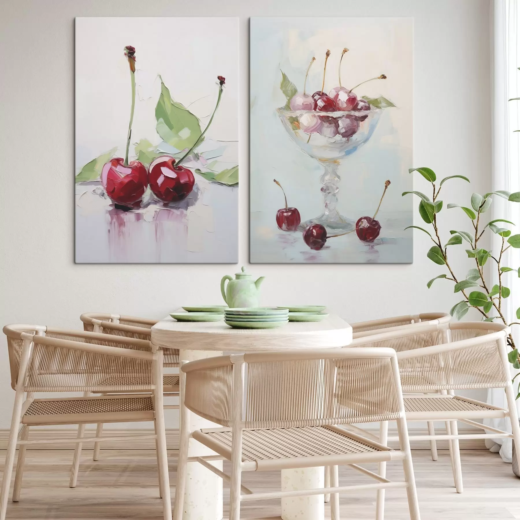 murales Cerezas, pintura de imitación m30912