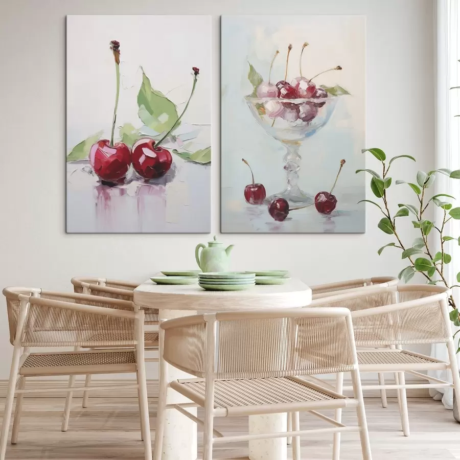 Wall Mural Photo Wallpaper Cherries, imitation painting m30912