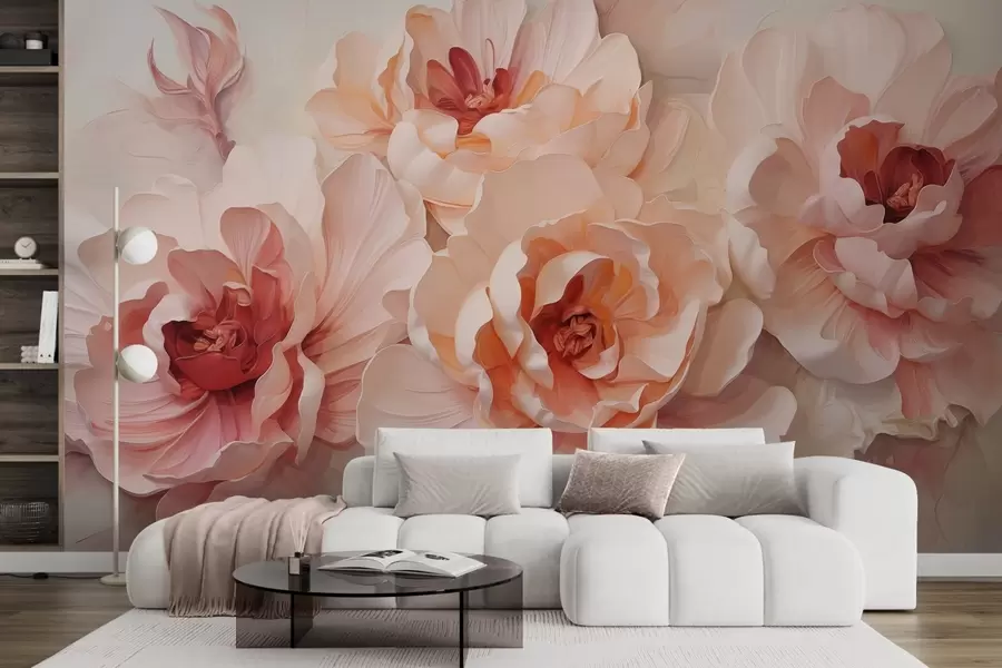 wall murals Stylized abstract flowers w05639